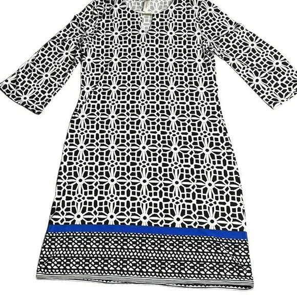 Tacera dress ,Med ,midi , shift,
geometric ,trim , - Picture 8 of 13